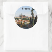 Sticker Rond Vue du Château depuis le pont Charles à Prague (Sac)