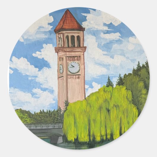 Sticker Rond Vue du parc River Front (Devant)