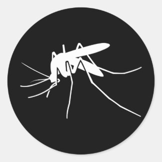 Sticker Rond Vue latérale de la moustique blanche