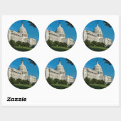 Sticker Rond Vue Ouest du Capitole Building (Feuille)