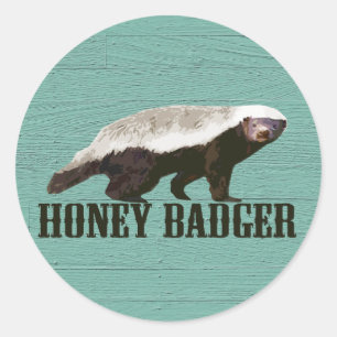 Sticker Rond Vue Profil de Badger de miel