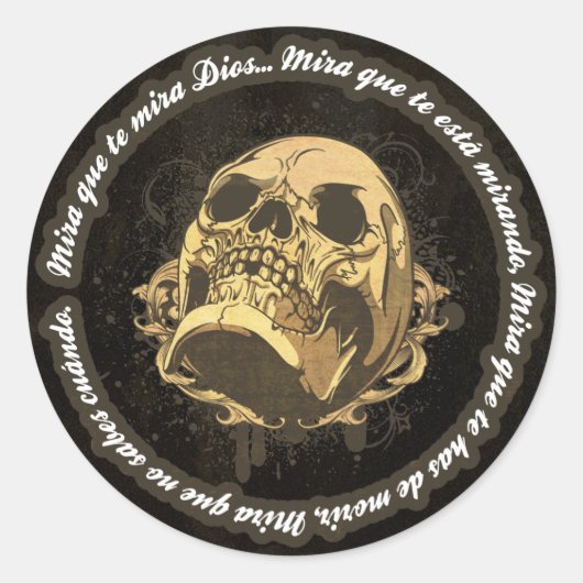Sticker Rond Vue qui toi surveille dieu (Devant)