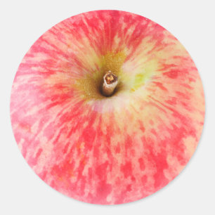 Sticker Rond Vue supérieure de la pomme rouge