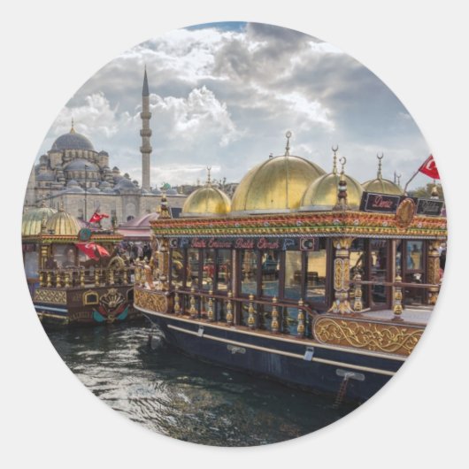 Sticker Rond Vue sur Istanbul (Turquie) (Devant)