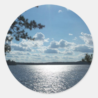Sticker Rond Vue sur le lac