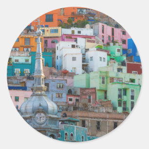 Sticker Rond Vue sur les immeubles de la ville