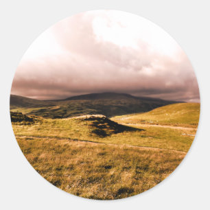STICKER ROND VUES SUR LA MONTAGNE