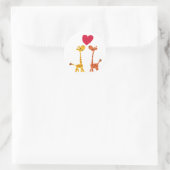 Sticker Rond VW - Drôle Giraffe Love Cartoon (Sac)