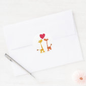 Sticker Rond VW - Drôle Giraffe Love Cartoon (Enveloppe)