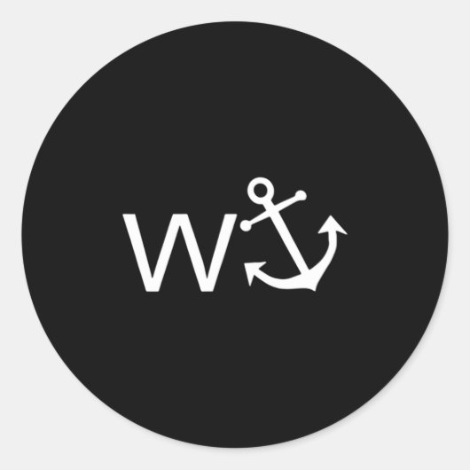 Sticker Rond W Anchor Funny Wanker Jerk Funny Slang  (Devant)