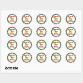 STICKER ROND W - CHRISTMAS ELF MONOGRAM SEAL (Feuille)