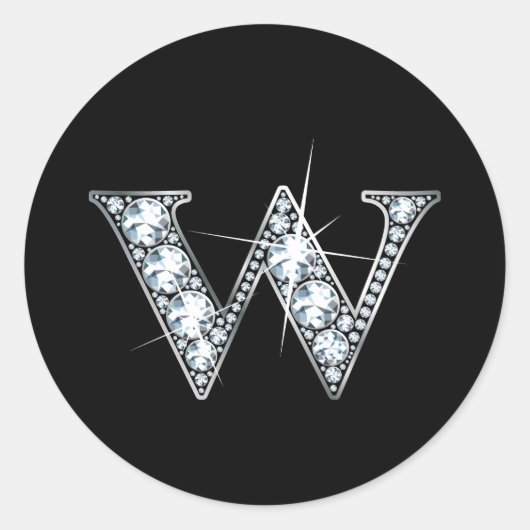 Sticker Rond W Faux-"Diamond Bling" (Devant)