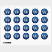 Sticker Rond W Faux-"Diamond Bling" sur Denim (Feuille)