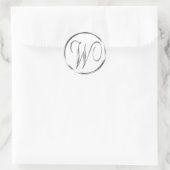 Sticker Rond W Monogramme Faux Enveloppe Argent Ou Favoriser Le (Sac)