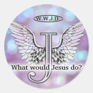 Sticker Rond W.W.J.D ce qui Jésus font ?