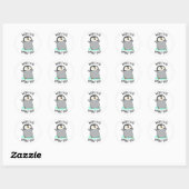 Sticker Rond Waddle I Do without You Funny Penguin Pun (Feuille)