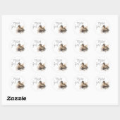 Sticker Rond Waddle It Be Duck Gender Reveal Team Girl Voting (Feuille)