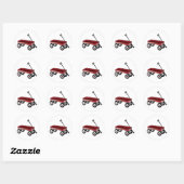 Sticker Rond Wagon rouge (Feuille)
