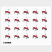 Sticker Rond Wagon rouge (Feuille)