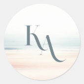 Sticker Rond Wailea Mariage Monogram (Devant)