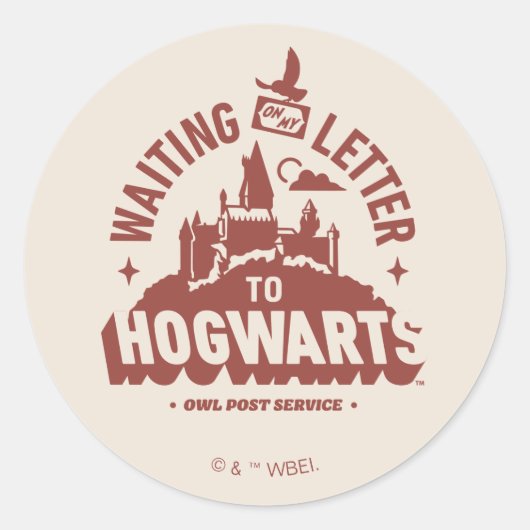Sticker Rond Waiting for my Letter to HOGWARTS™ (Devant)