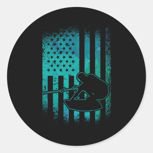 Sticker Rond Wakeboard American Flag Wakeboard Wakeboard (Devant)