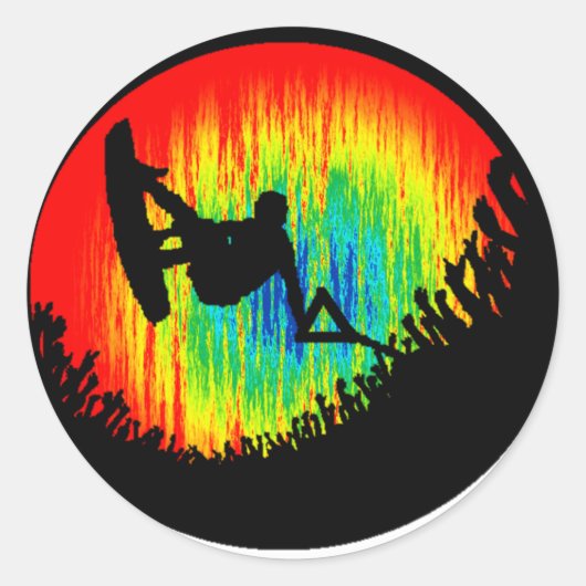 Sticker Rond Wakeboard le Wakeboard (Devant)