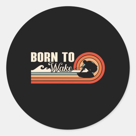 Sticker Rond Wakeboard Né Pour Wake Wakeboard Wakeboard Wakeboa (Devant)