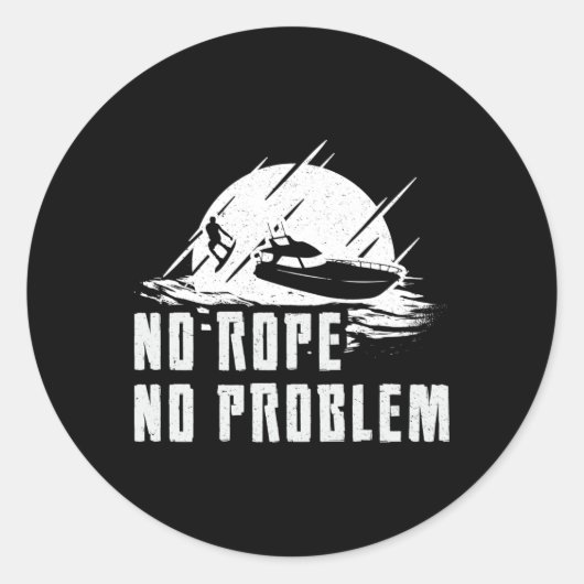Sticker Rond Wakeboard No Rope No Problem Wake Wakeboard (Devant)