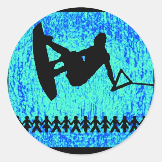 Sticker Rond Wakeboard Toutes les descriptions (Devant)