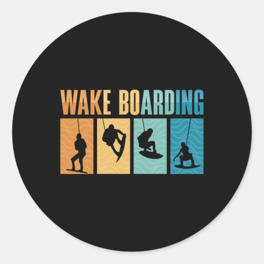 Sticker Rond Wakeboard Wake Boarding Wakeboarder Wakeboarding (Devant)