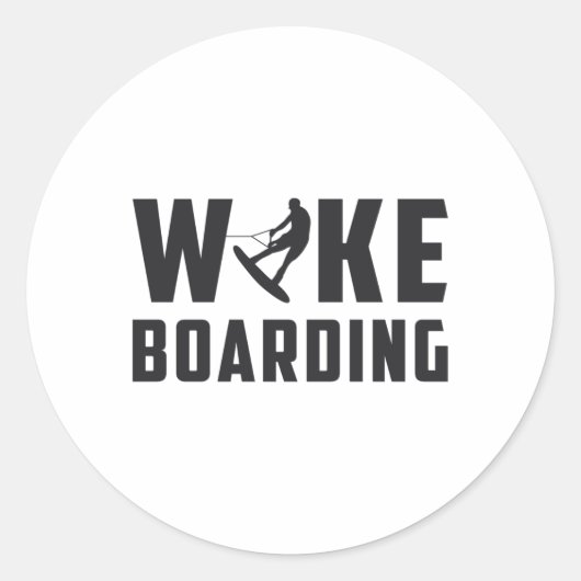 Sticker Rond Wakeboard Wakeboard Amateurs de Wakeboard Cadeau (Devant)