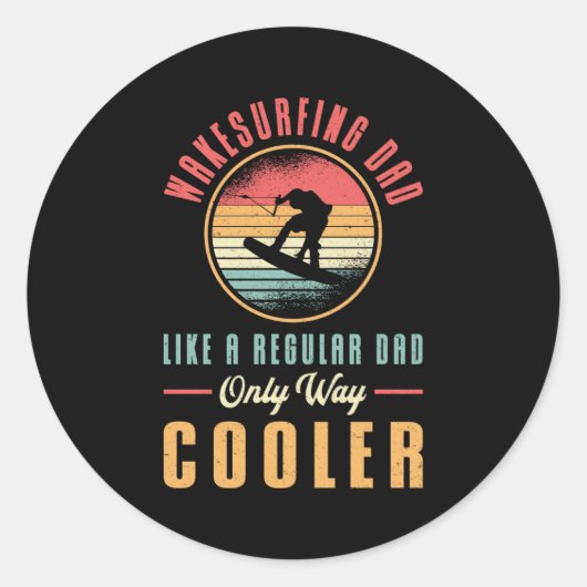 Sticker Rond Wakeboard Wakesurf Papa Wakeboard Wakeboard Wakebo (Devant)