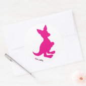 Sticker rond Wallaby rose (Enveloppe)