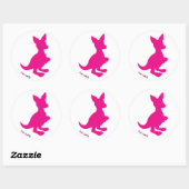 Sticker rond Wallaby rose (Feuille)