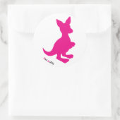 Sticker rond Wallaby rose (Sac)