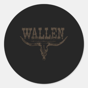 Sticker Rond Wallen Western Wallen Bullhead Cow Wallen