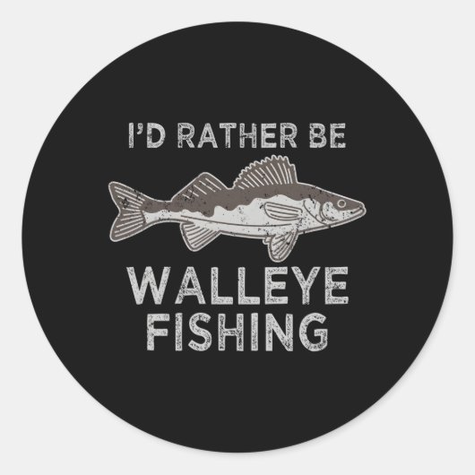 Sticker Rond Walleye Fishing Walleye S Walleye Fishing (Devant)