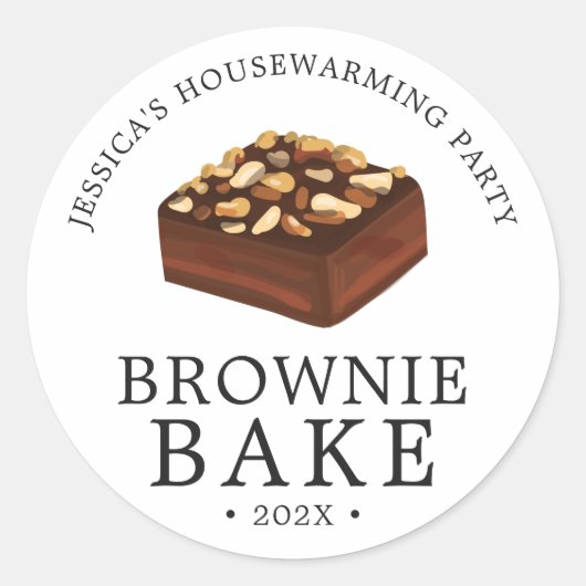 Sticker Rond Walnut Brownie | Fête à thème de gâteaux (Devant)