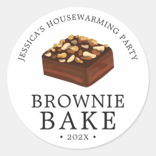 Sticker Rond Walnut Brownie Fête à thème de gâteaux