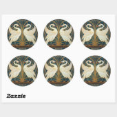 Sticker Rond Walter Crane Swan (Feuille)