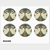 Sticker Rond Walter Crane Swan (Feuille)