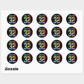 Sticker Rond Walton Tie Dye 32 Walton (Feuille)