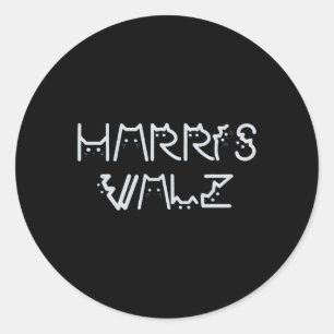 Sticker Rond Waltz 2024 Election Funny Cat Kamala Harris Tim Wa