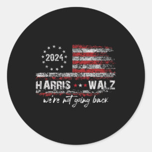 Sticker Rond Waltz 2024 Kamala Election 2024 We&#' ; on ne va p