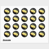 Sticker Rond Wanna Cuttle Funny Cuttlefish Pun Dark BG (Feuille)