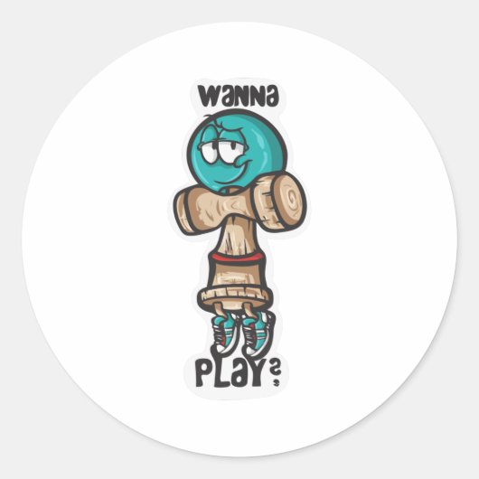 Sticker Rond Wanna Play (Devant)