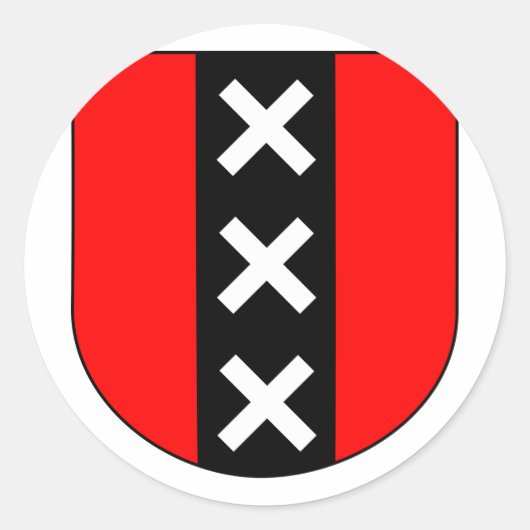 Sticker Rond Wapen Amsterdam, Pays-Bas (Devant)