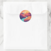 Sticker Rond Warm Horizon Line (Sac)