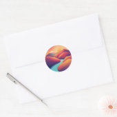 Sticker Rond Warm Horizon Line (Enveloppe)